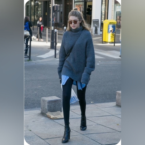 Shaggy Eyelash Sweater Stretchy Blue Grey White NWOT XL - Picture 8 of 14